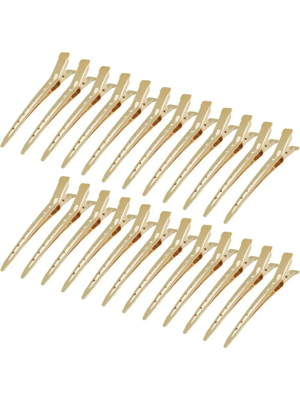 24 Pack Metal Duck Bill Clips - 3.35 Inch Alligator Hair Clips in Gold Finish